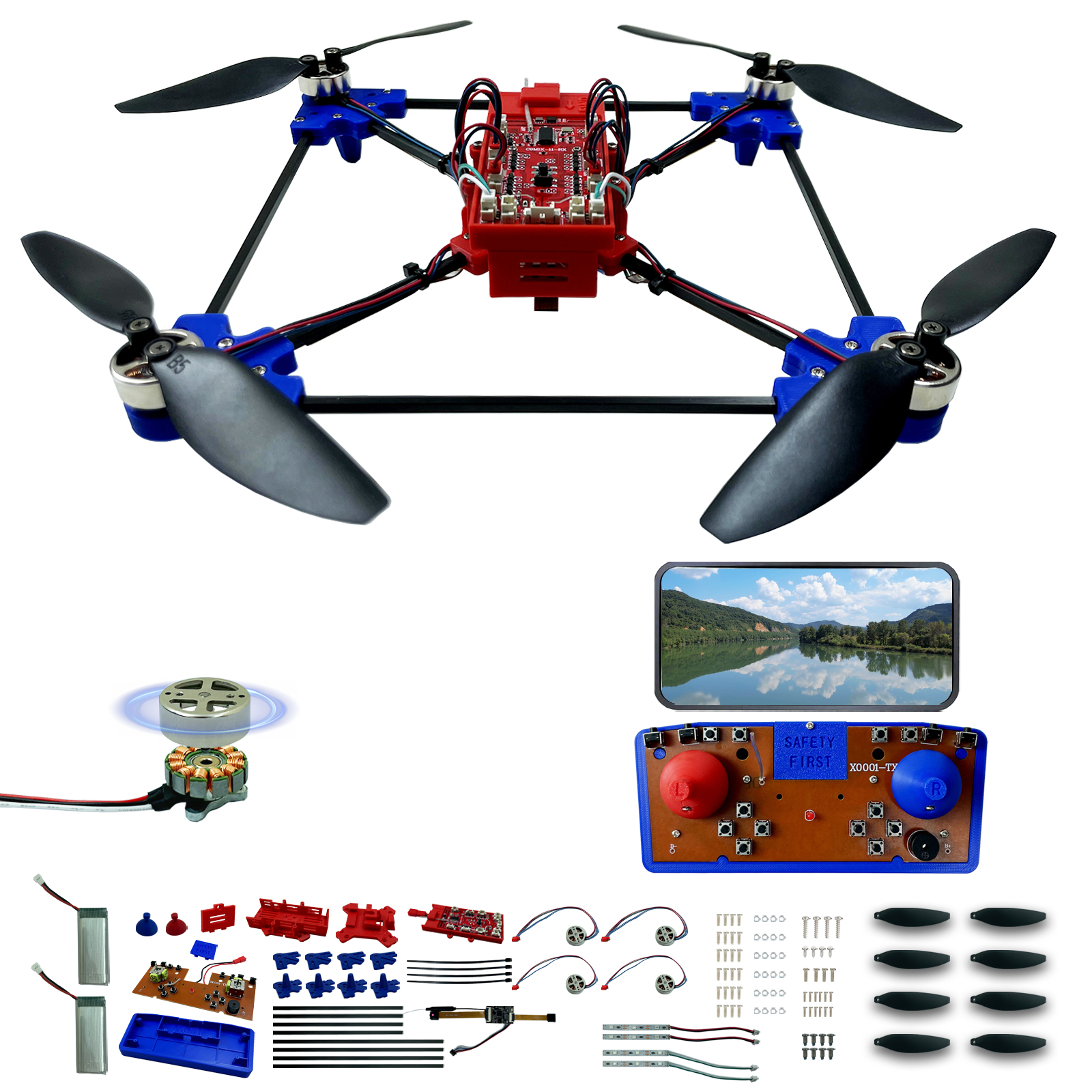 Drone Quadcopter DIY Kit Uniqu - đánh giá và giá Drone Kit Build Yourself