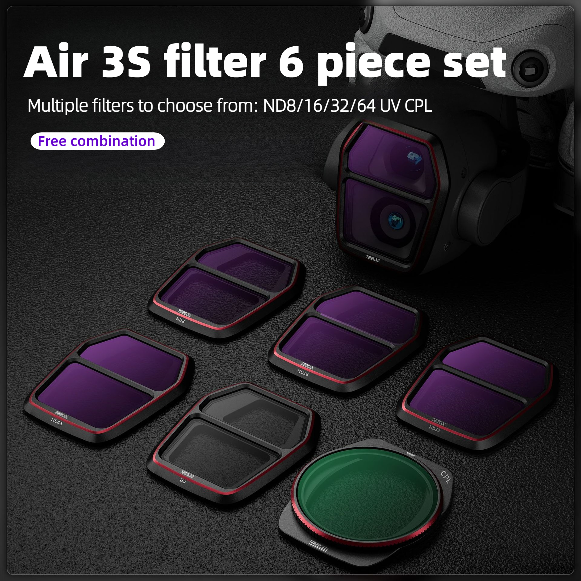 For DJI Air 3S Camera Lens Fil - đánh giá và giá Drone Kit Waterproof